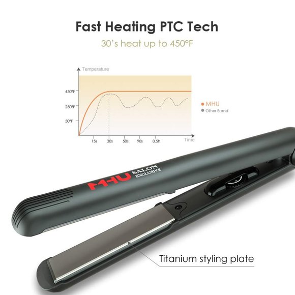 Professional Negative Ion Hair Straightener,Ceramic Flat Iron with 1 Inch Titani - Picture 9 of 9